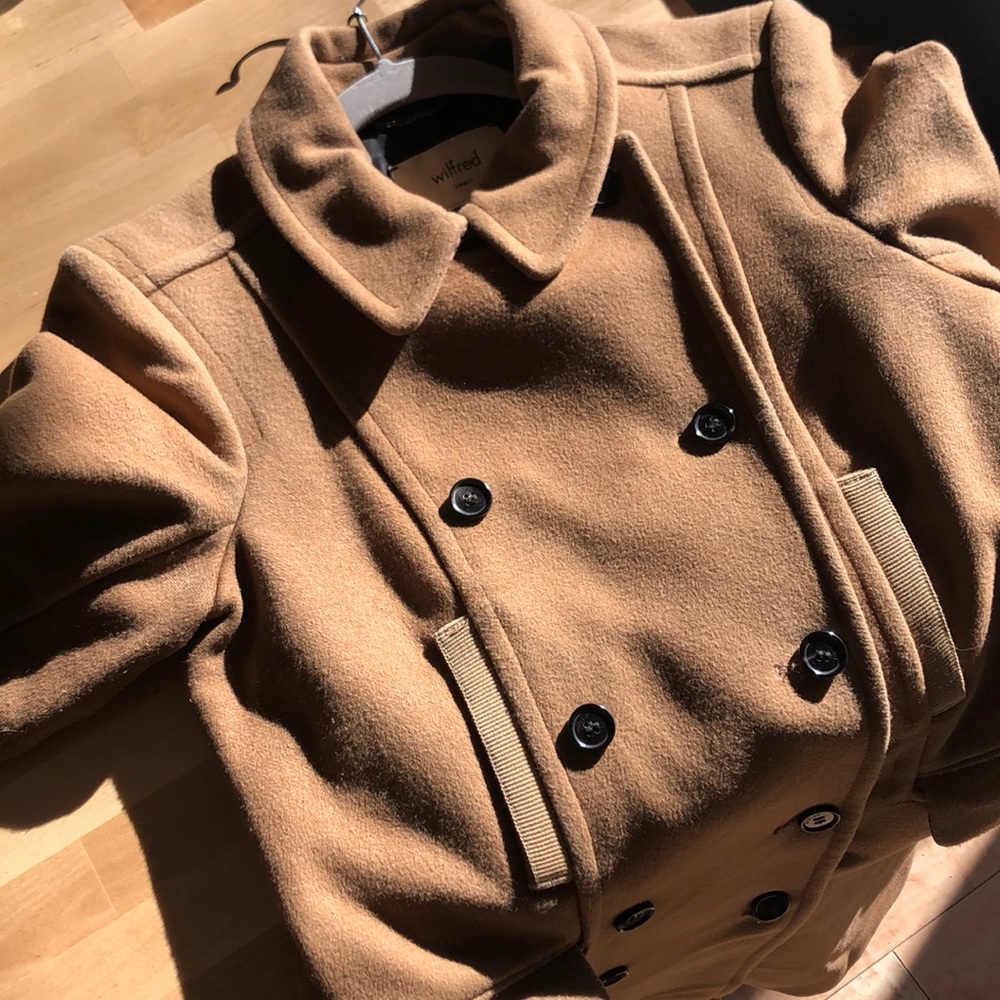 Aritzia Wilfred Cashmere & Wool Blend Peacoat